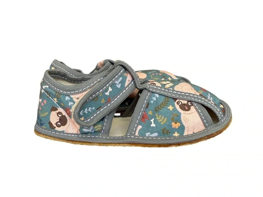 Тапочки Baby Bare Slippers — зелёный, серый (детские)