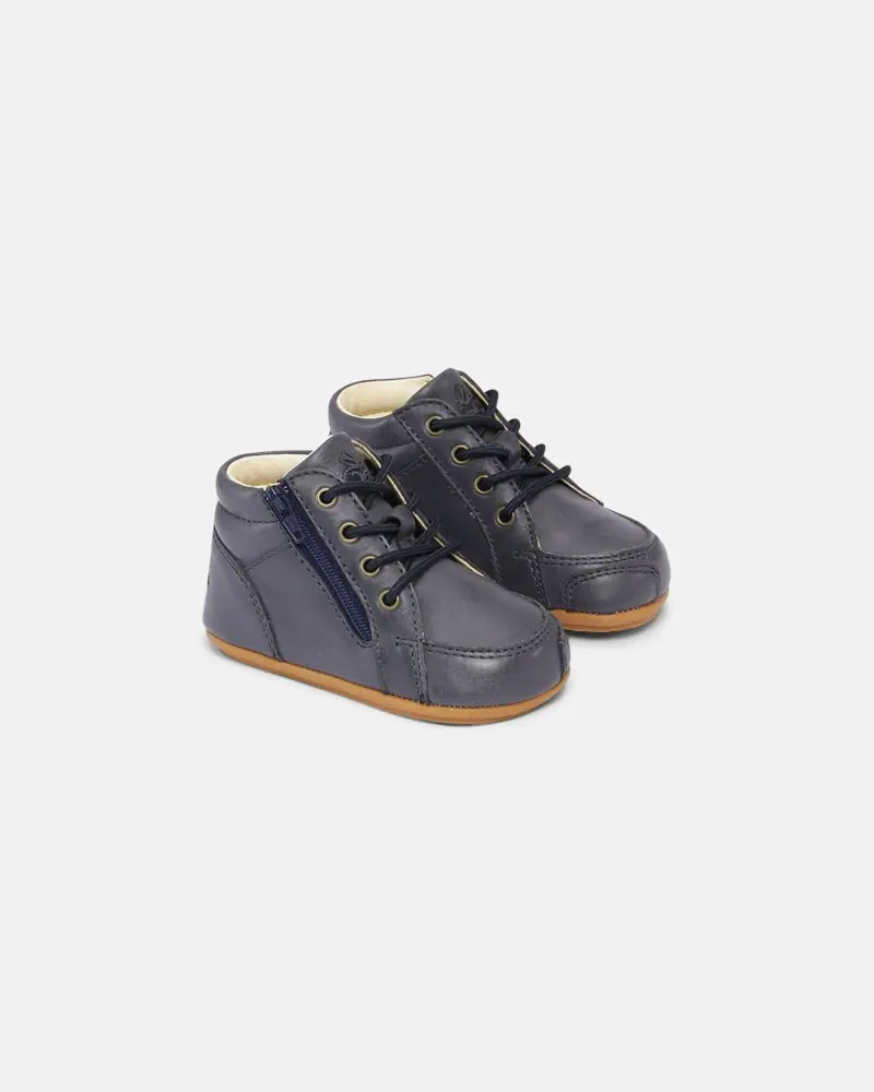 Детская босоногая обувь для первых шагов Bundgaard Prewalker Lace Night Sky — фото 1 из 3