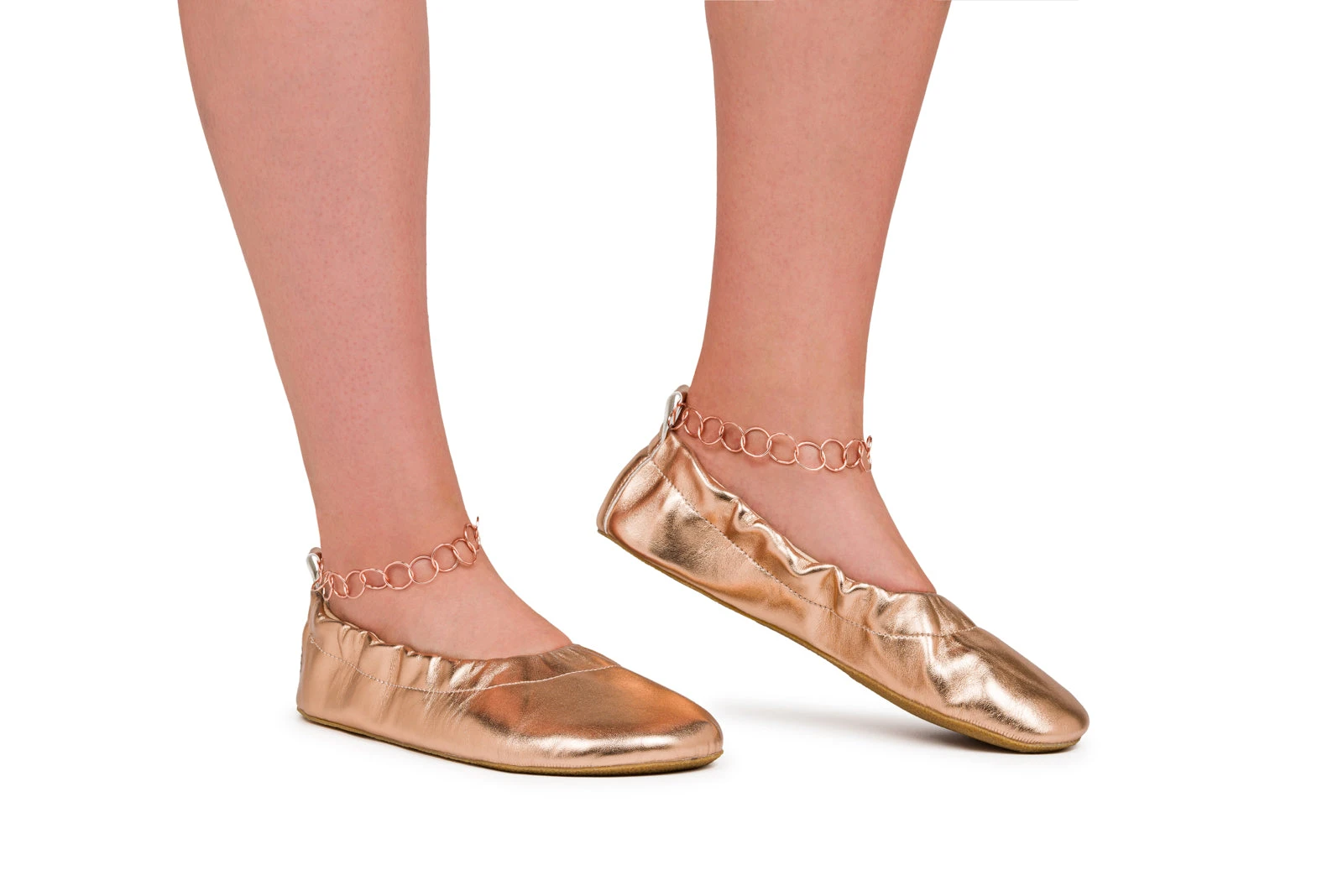 Балетки Ahinsa Chic Barefoot — розовое золото, фото 14